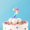 Świeczki urodzinowe tort świeczka tęczowa cyfra 7